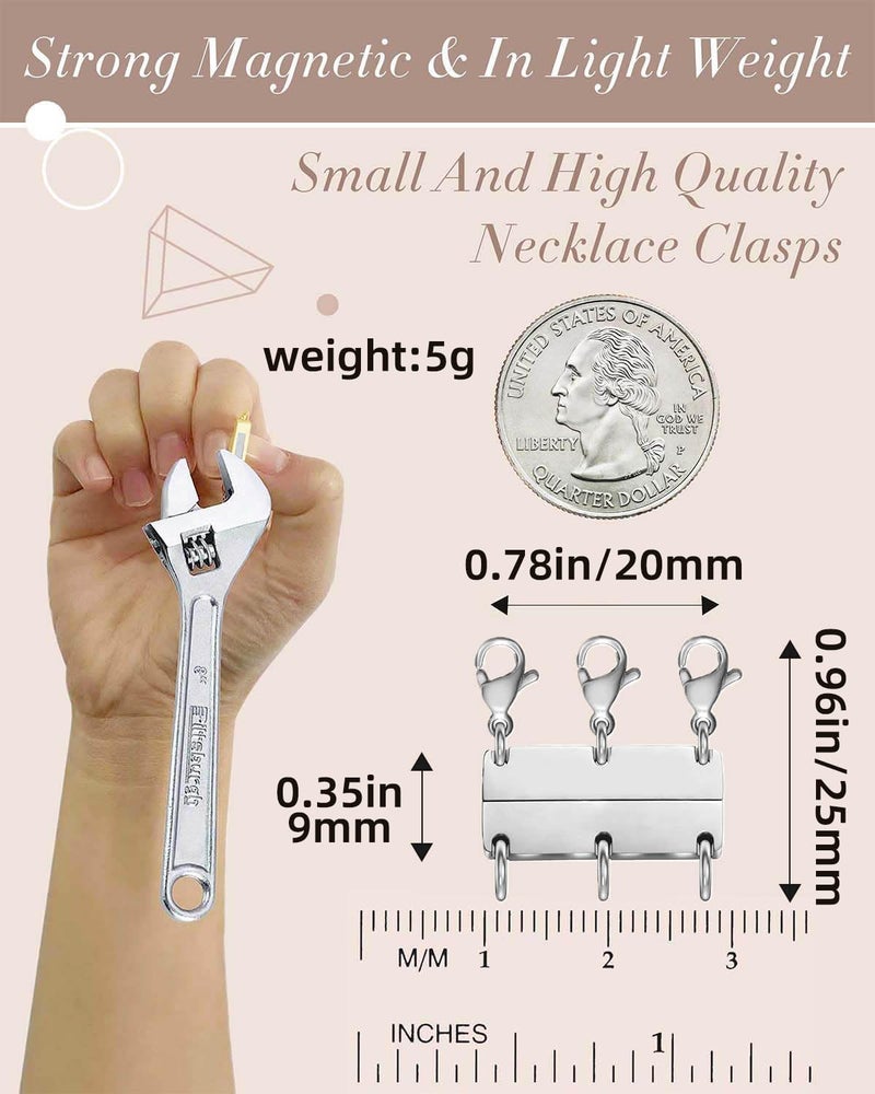 OHINGLT Layered Necklace Clasp Magnetic 18K Gold and Silver Necklace Separator for Layering, Multiple Necklace Clasps and Closures for Women - Image 2